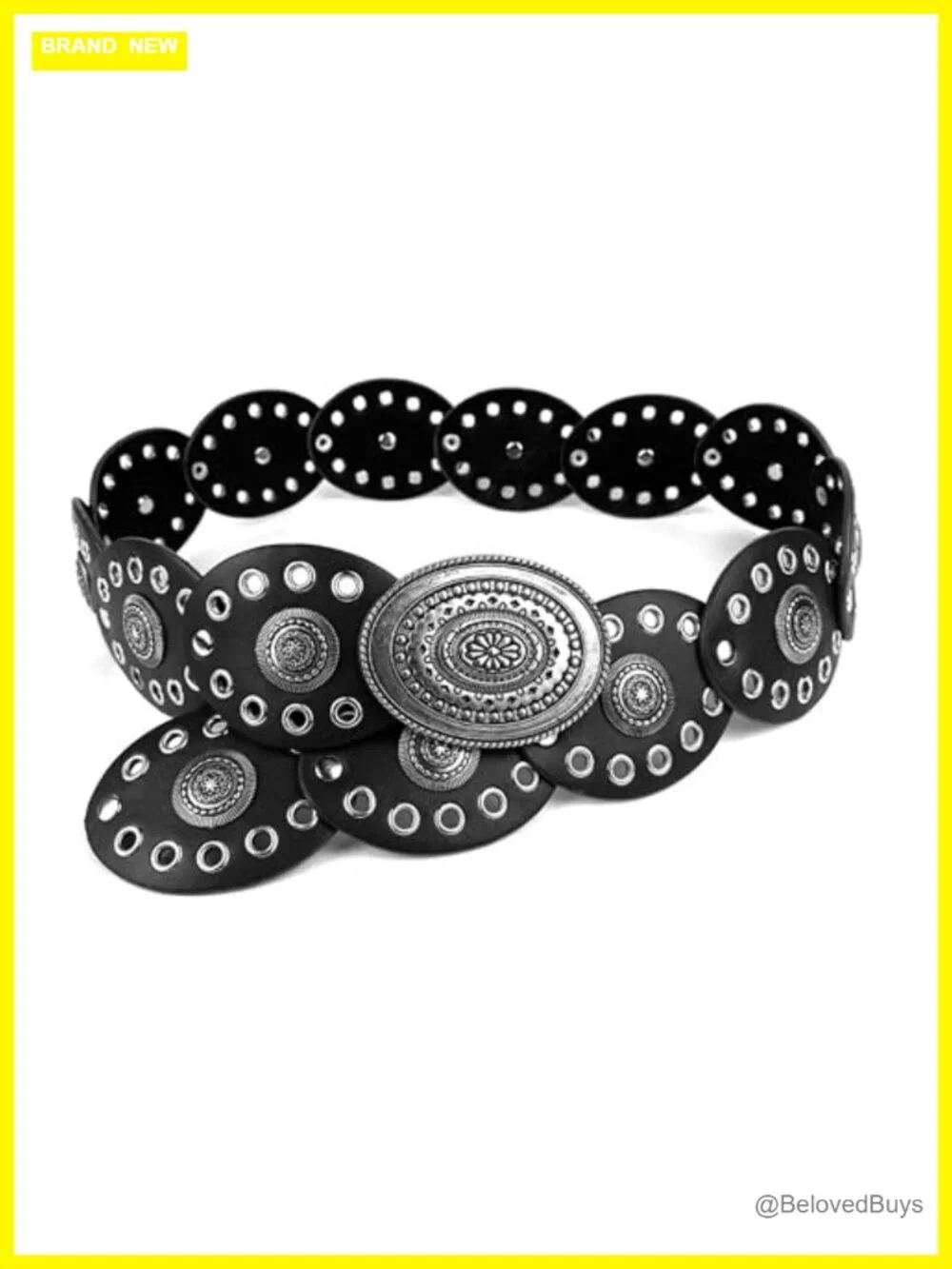 Wide PU Leather Western Cowgirl Disc Belt for Women Adjustable